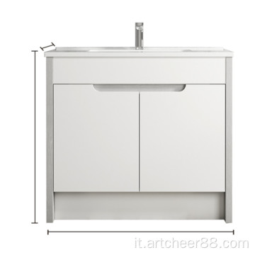 Mobile lavabo con maniglia scanalata